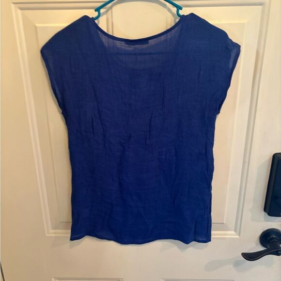 THML Royal Blue Blouse with White Embroidery - Picture 5 of 5